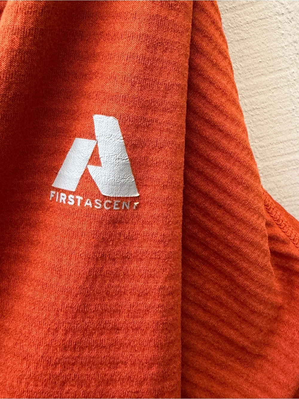 Eddie Bauer High Route Grid Air 1/4 Zip Fleece Pullover Orange Men's